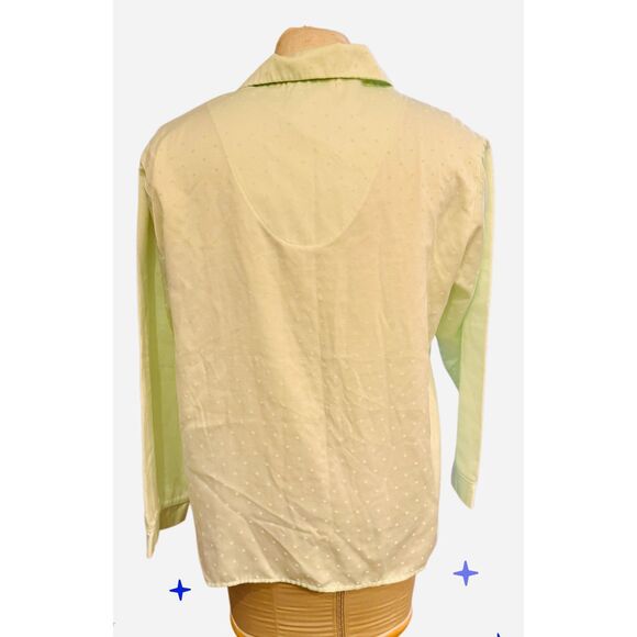 Miss Elaine Women’s Pajama Set Size M Light Green Faint Polka Dots 2-Pieces - Picture 3 of 10